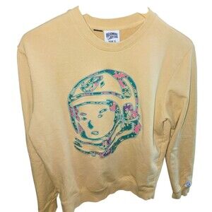 BILLIONAIRE BOYS CLUB SM Oversized Embroidered Yellow Hype Crewneck Sweatshirt